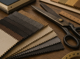 Fabric swatches and tools